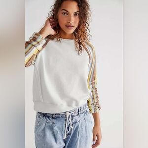 Free People We The Free Pale Blue Gray Lake Tahoe Sweatshirt